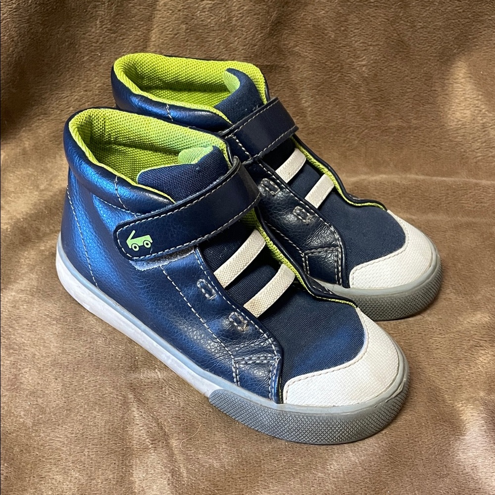 See Kai Run Navy and Lime Kids Sneakers